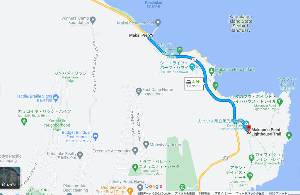 Makai Reserch Pier-map