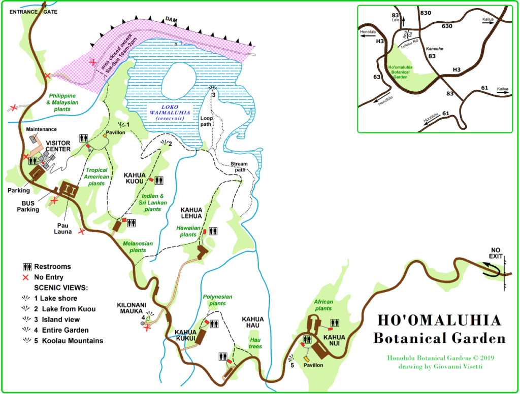 hoomaluhia Botanical Garden-map2
