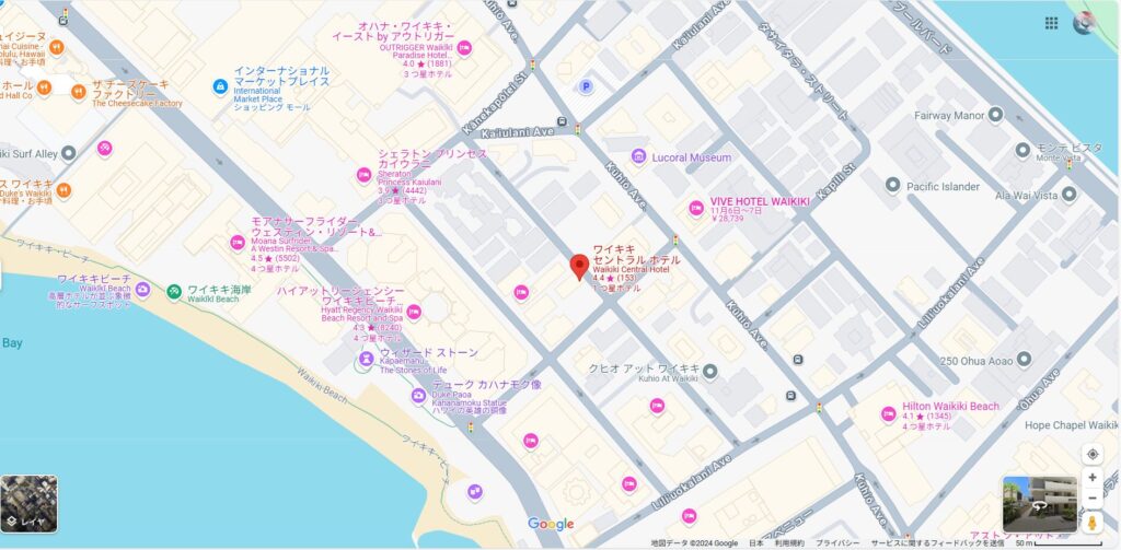 Waikiki Central Hotel-map